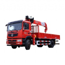 10 Ton Dongfeng Truck With Crane Straight Boom Mobile Truck Cranes For Sale